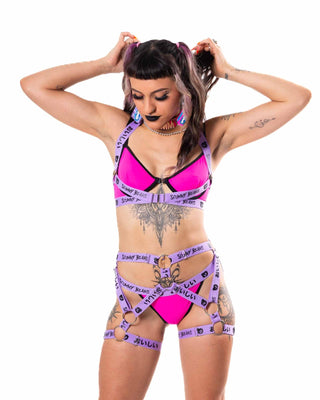 Oishi Kawaii Tech Bra Top - Pink/Purple SWIMWEAR