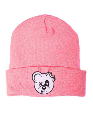 Bear Metal Beanie - Pink Beanie