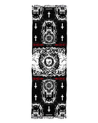 PASHMINA 76x25" / READY TO SHIP (1-2 BUSINESS DAYS) POPSISKULLS - BLOODY RED - SPAZZMINA